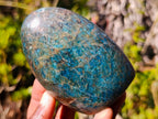 Polished Blue Apatite Standing Display Pieces x 3 From Betroka, Madagascar - Toprock Gemstones and Minerals 