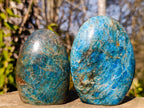 Polished Blue Apatite Standing Display Pieces x 3 From Betroka, Madagascar - Toprock Gemstones and Minerals 