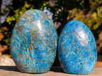 Polished Blue Apatite Standing Display Pieces x 3 From Betroka, Madagascar - Toprock Gemstones and Minerals 