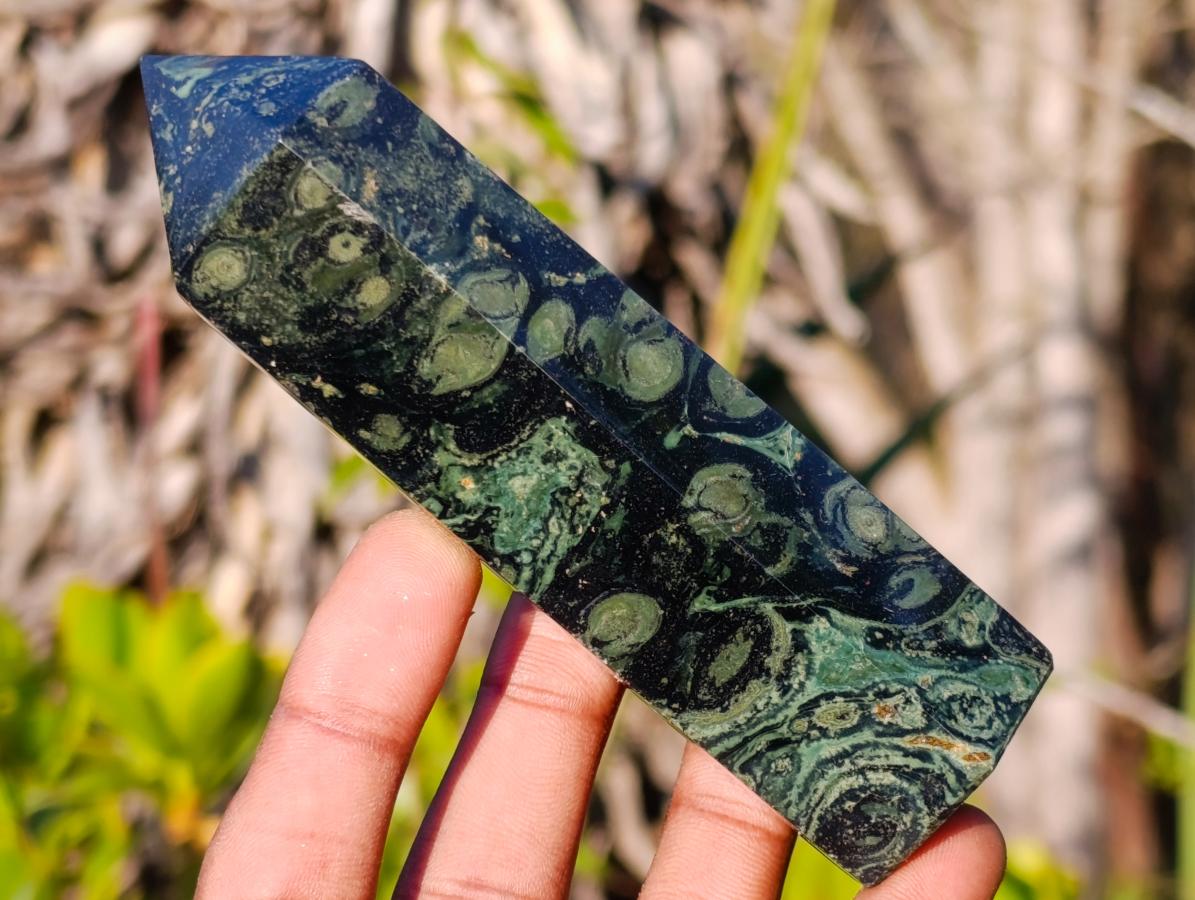 Polished Stromatolite "Kambaba Jasper" Display Crystals x 12 From Katsepy, Madagascar - Toprock Gemstones and Minerals 