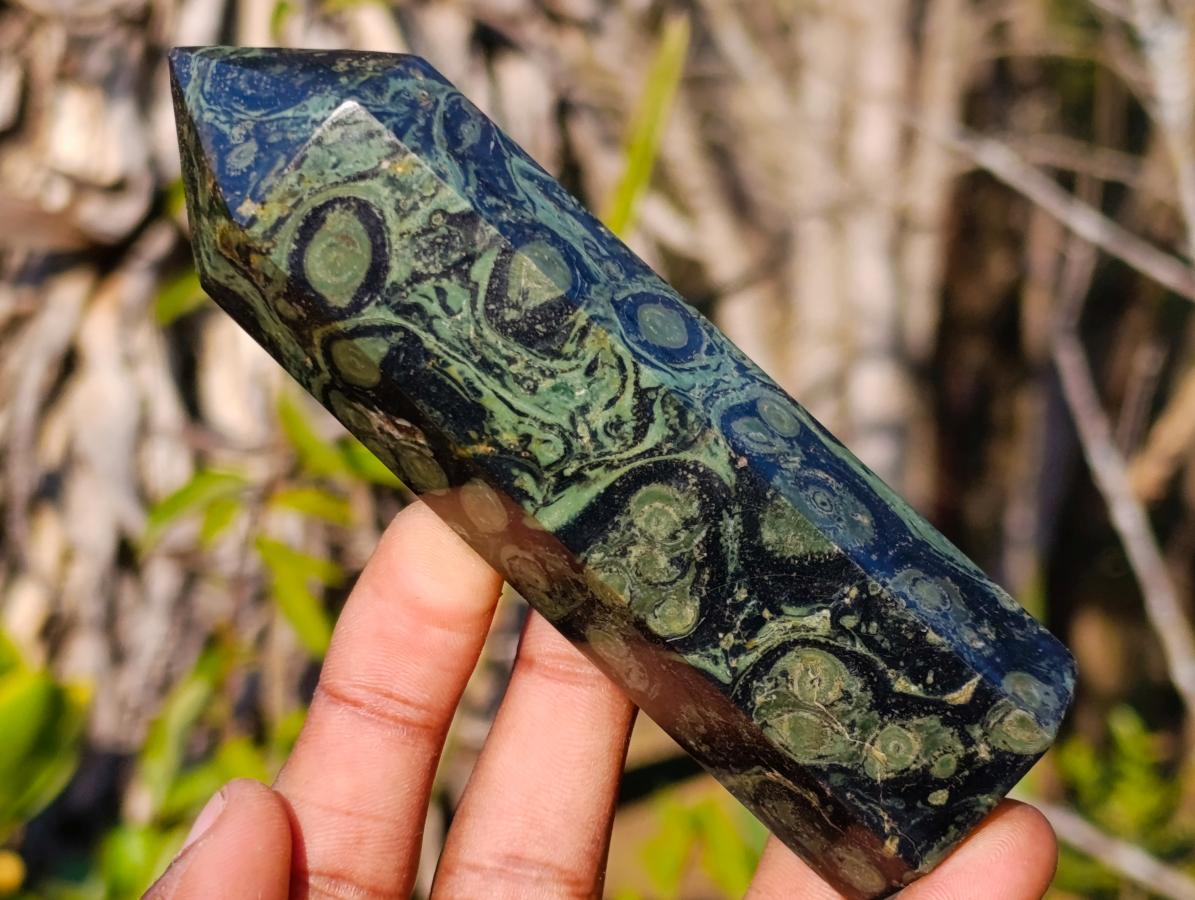 Polished Stromatolite "Kambaba Jasper" Display Crystals x 12 From Katsepy, Madagascar - Toprock Gemstones and Minerals 