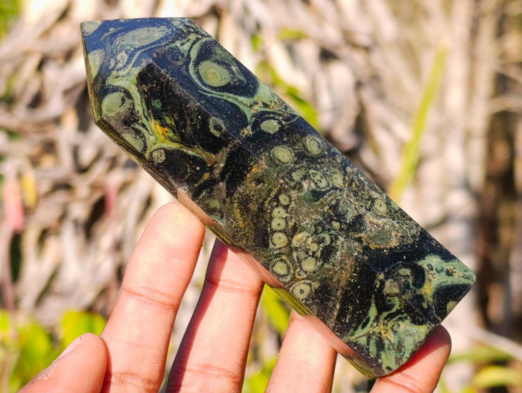 Polished Stromatolite "Kambaba Jasper" Display Crystals x 12 From Katsepy, Madagascar - Toprock Gemstones and Minerals 