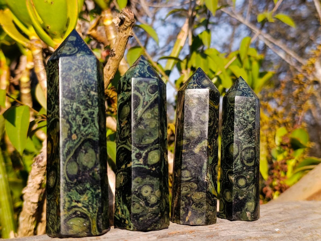 Polished Stromatolite "Kambaba Jasper" Display Crystals x 12 From Katsepy, Madagascar - Toprock Gemstones and Minerals 