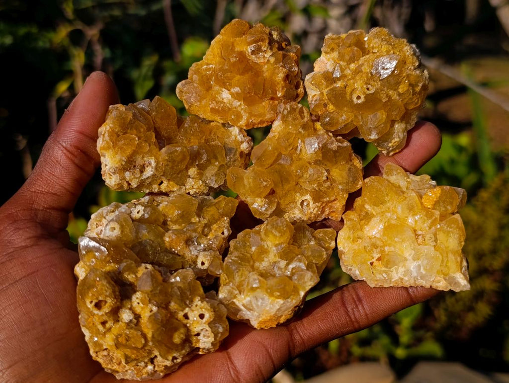 Natural Golden Limonite Quartz Clusters x 35 From Solwezi, Zambia - Toprock Gemstones and Minerals 