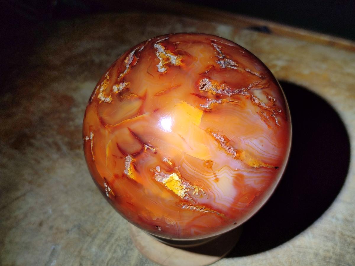 Polished and Natural Carnelian Agate Gemstone Spheres x 4 From Madagascar