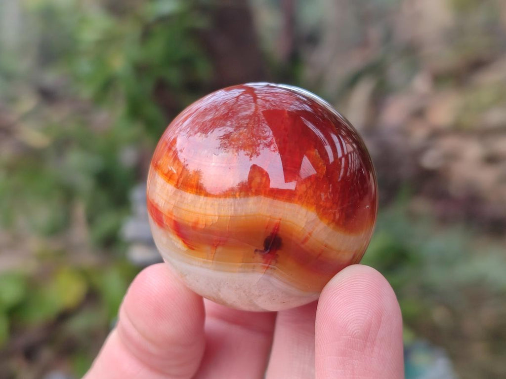 Polished and Natural Carnelian Agate Gemstone Spheres x 4 From Madagascar