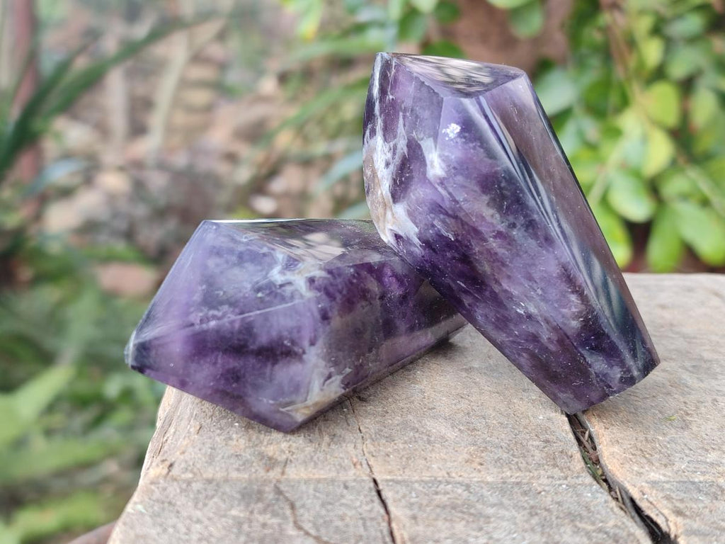 Polished Chevron Amethyst Display Crystals x 6 From Zambia