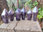 Polished Chevron Amethyst Display Crystals x 6 From Zambia