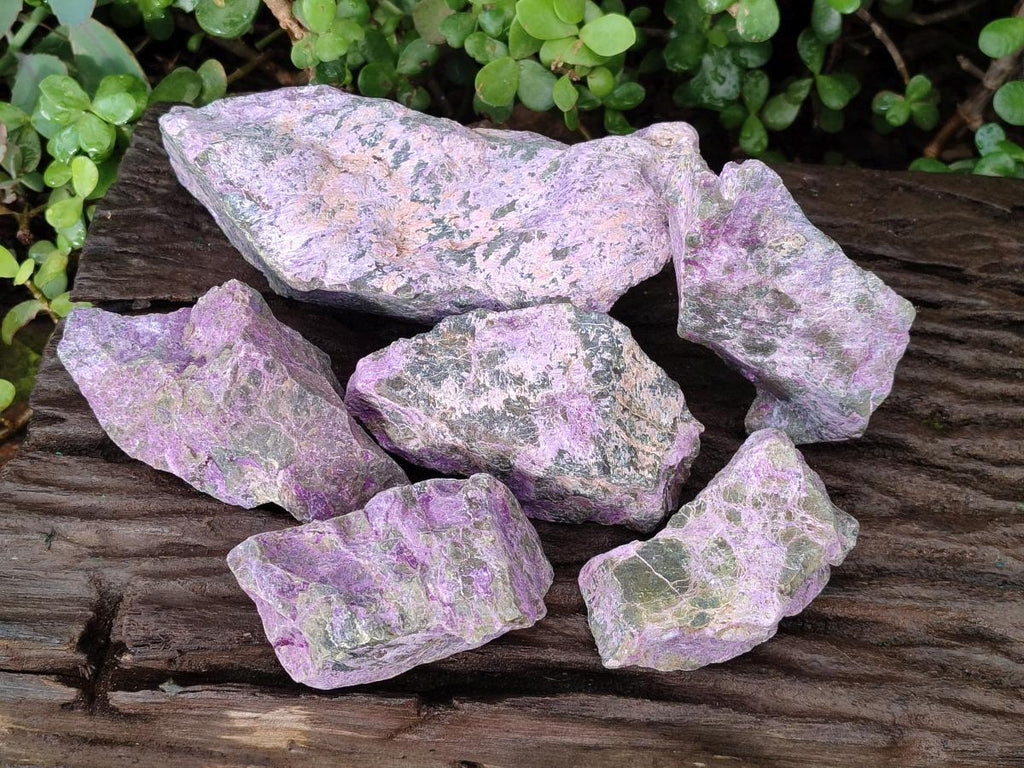 Natural Cobbed Stichtite Specimens x 6 From Barberton, South Africa