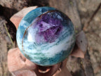 Polished Watermelon Fluorite Spheres x 3 From Uis, Namibia