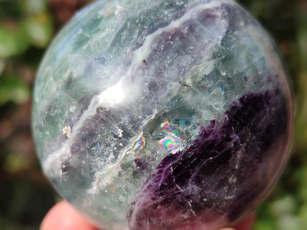 Polished Watermelon Fluorite Spheres x 3 From Uis, Namibia