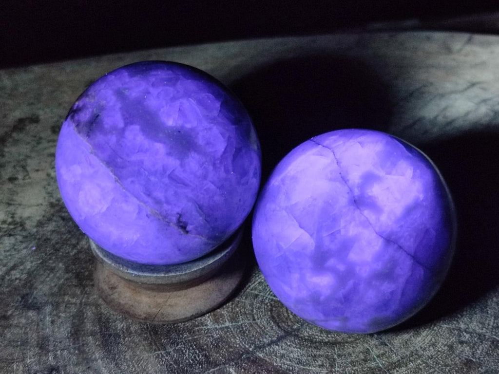 Polished Watermelon Fluorite Spheres x 3 From Uis, Namibia