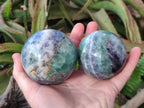Polished Watermelon Fluorite Spheres x 3 From Uis, Namibia