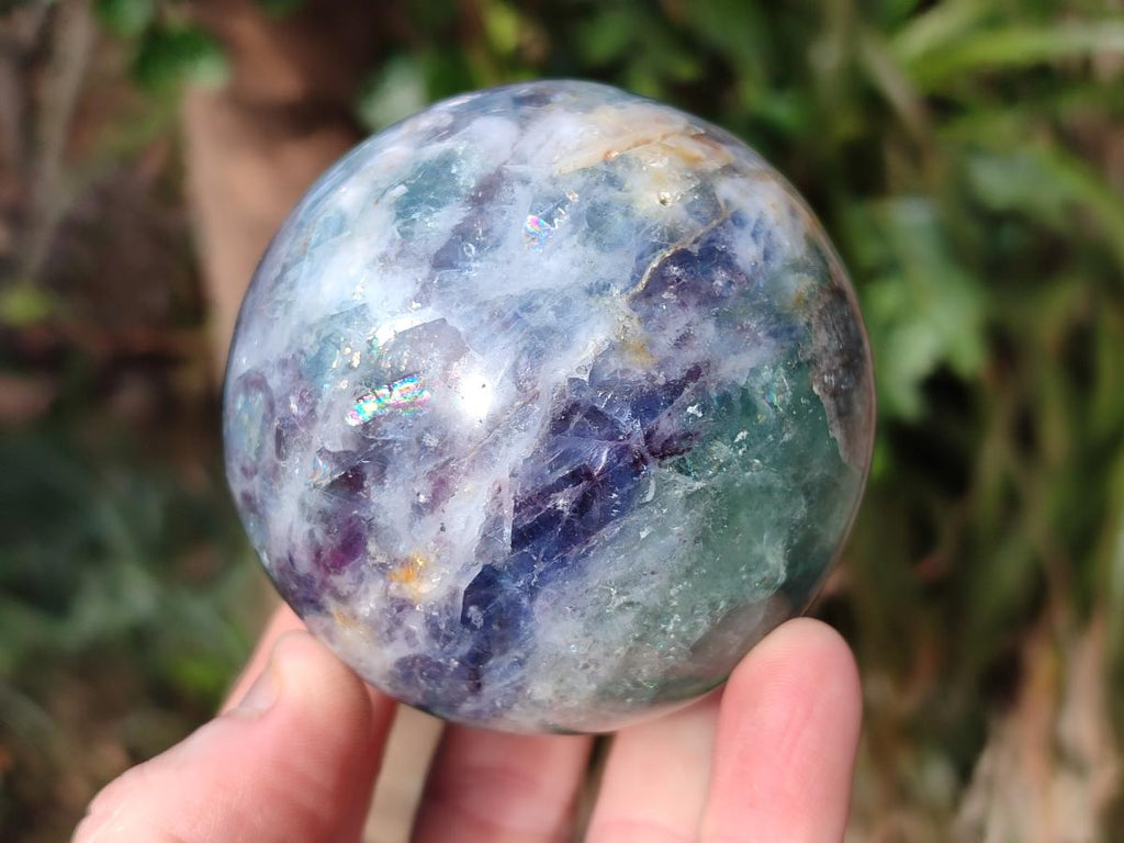 Polished Watermelon Fluorite Spheres x 3 From Uis, Namibia