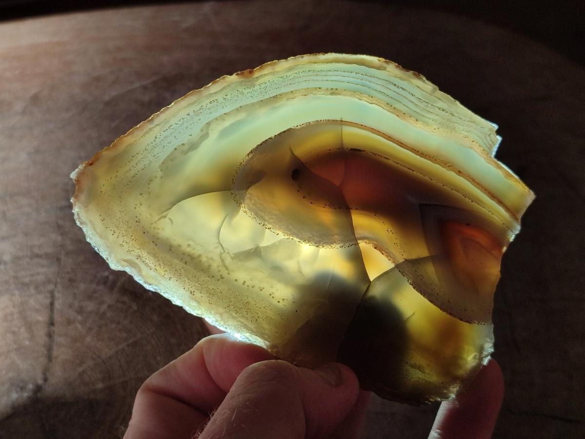 Polished Red Shashe River Agate Slices with Natural Edgings x 4 From Shashe River, Zimbabwe