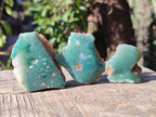 Polished One Side Mtorolite Chrysoprase Slices x 35 From Mutorashanga, Zimbabwe