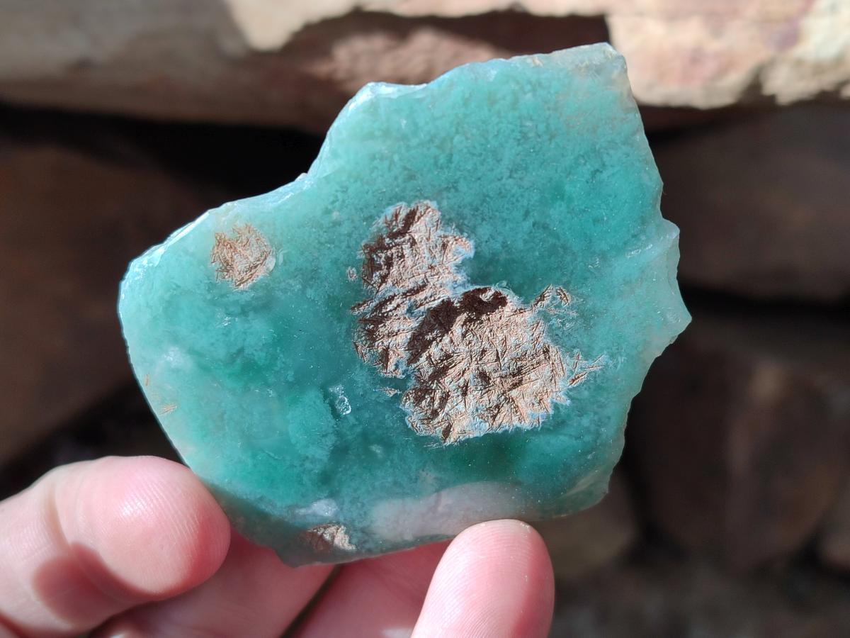 Polished One Side Mtorolite Chrysoprase Slices x 35 From Mutorashanga, Zimbabwe