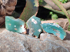 Polished One Side Mtorolite Chrysoprase Slices x 35 From Mutorashanga, Zimbabwe