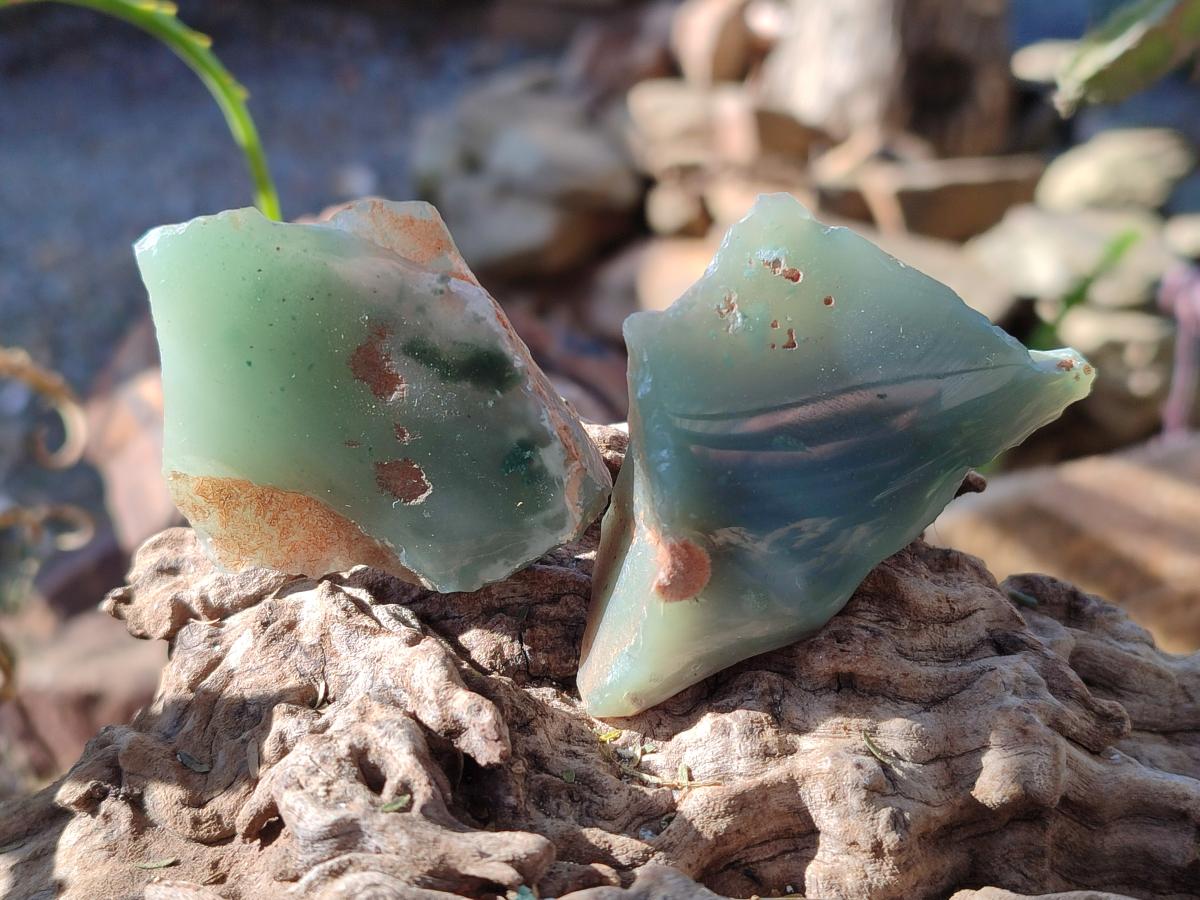 Polished One Side Mtorolite Chrysoprase Slices x 35 From Mutorashanga, Zimbabwe