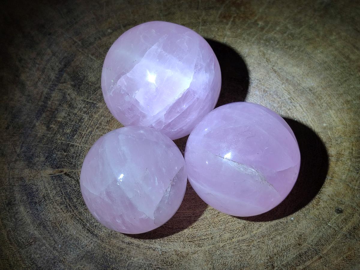 Polished Gemmy Star Rose Quartz Spheres x 6 From Madagascar - Toprock Gemstones and Minerals 