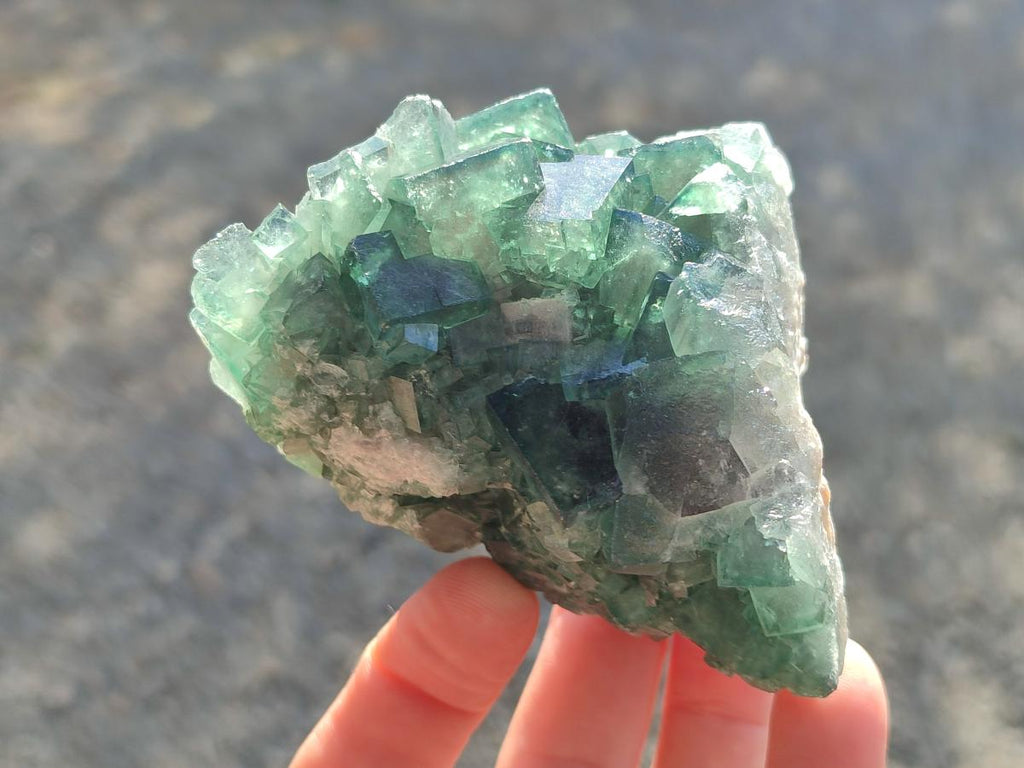 Natural Green Cubic Fluorite Specimens x 6 From Mandrosonoro, Madagascar - Toprock Gemstones and Minerals 