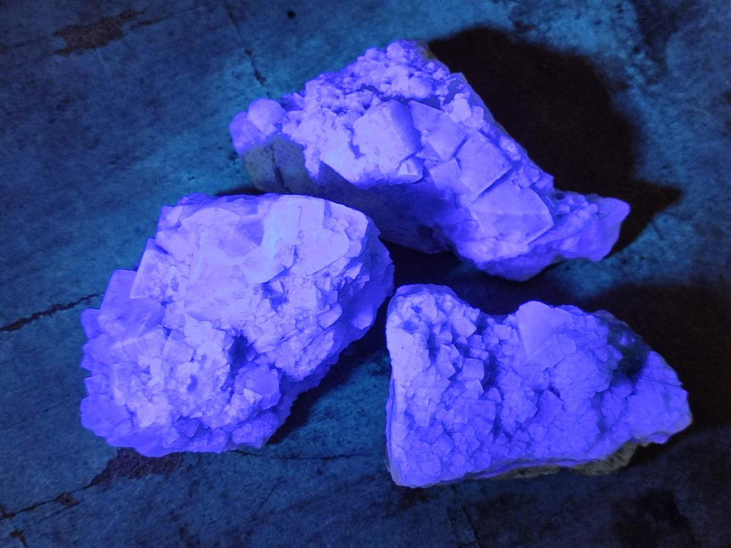 Natural Green Cubic Fluorite Specimens x 6 From Mandrosonoro, Madagascar - Toprock Gemstones and Minerals 