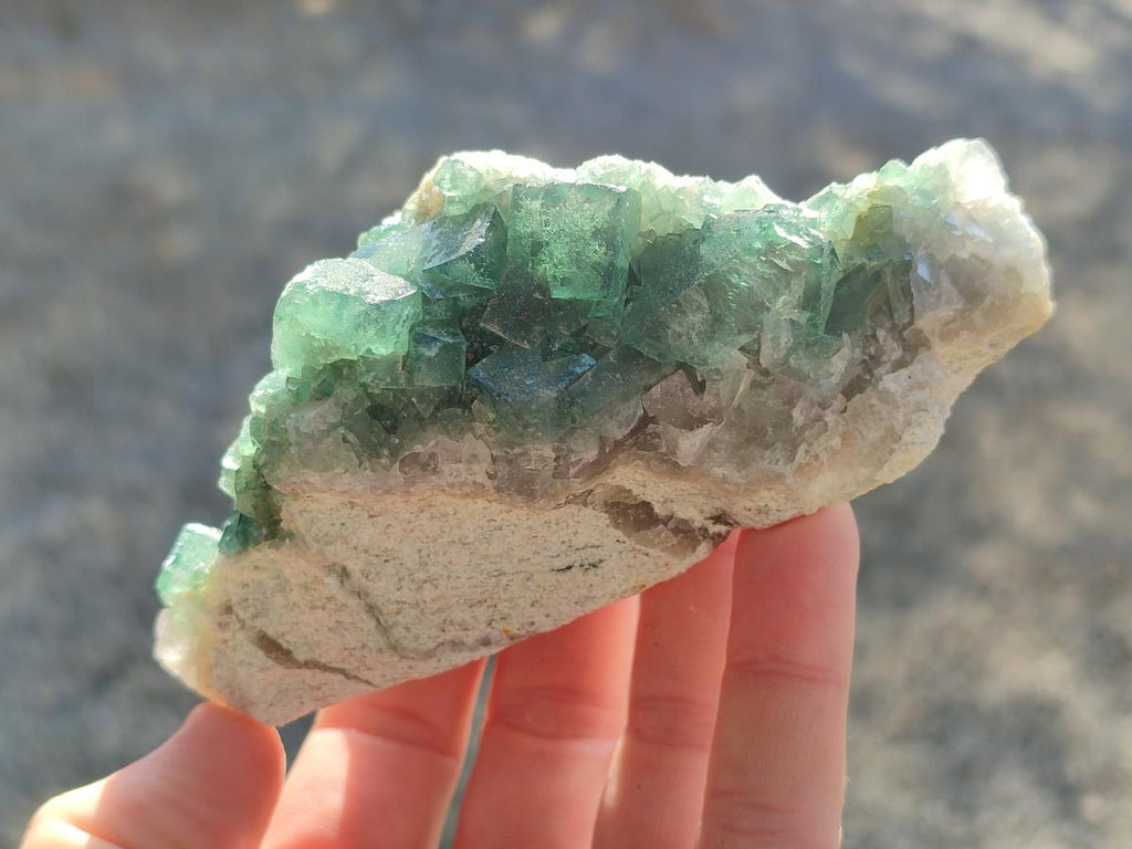 Natural Green Cubic Fluorite Specimens x 6 From Mandrosonoro, Madagascar - Toprock Gemstones and Minerals 