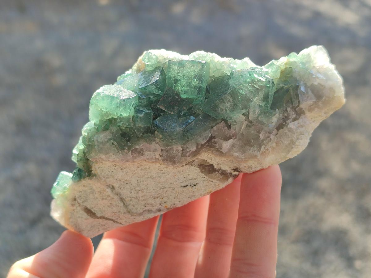 Natural Green Cubic Fluorite Specimens x 6 From Mandrosonoro, Madagascar - Toprock Gemstones and Minerals 