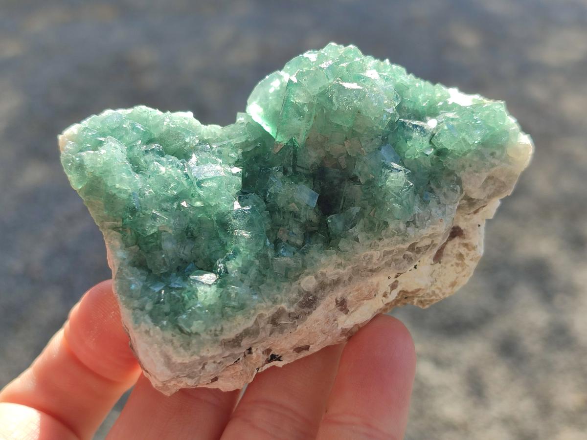 Natural Green Cubic Fluorite Specimens x 6 From Mandrosonoro, Madagascar - Toprock Gemstones and Minerals 