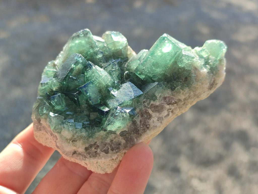 Natural Green Cubic Fluorite Specimens x 6 From Mandrosonoro, Madagascar - Toprock Gemstones and Minerals 