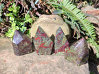Polished Bastite Dragonsblood Stone Display Crystals x 4 From Tshipise, South Africa - Toprock Gemstones and Minerals 