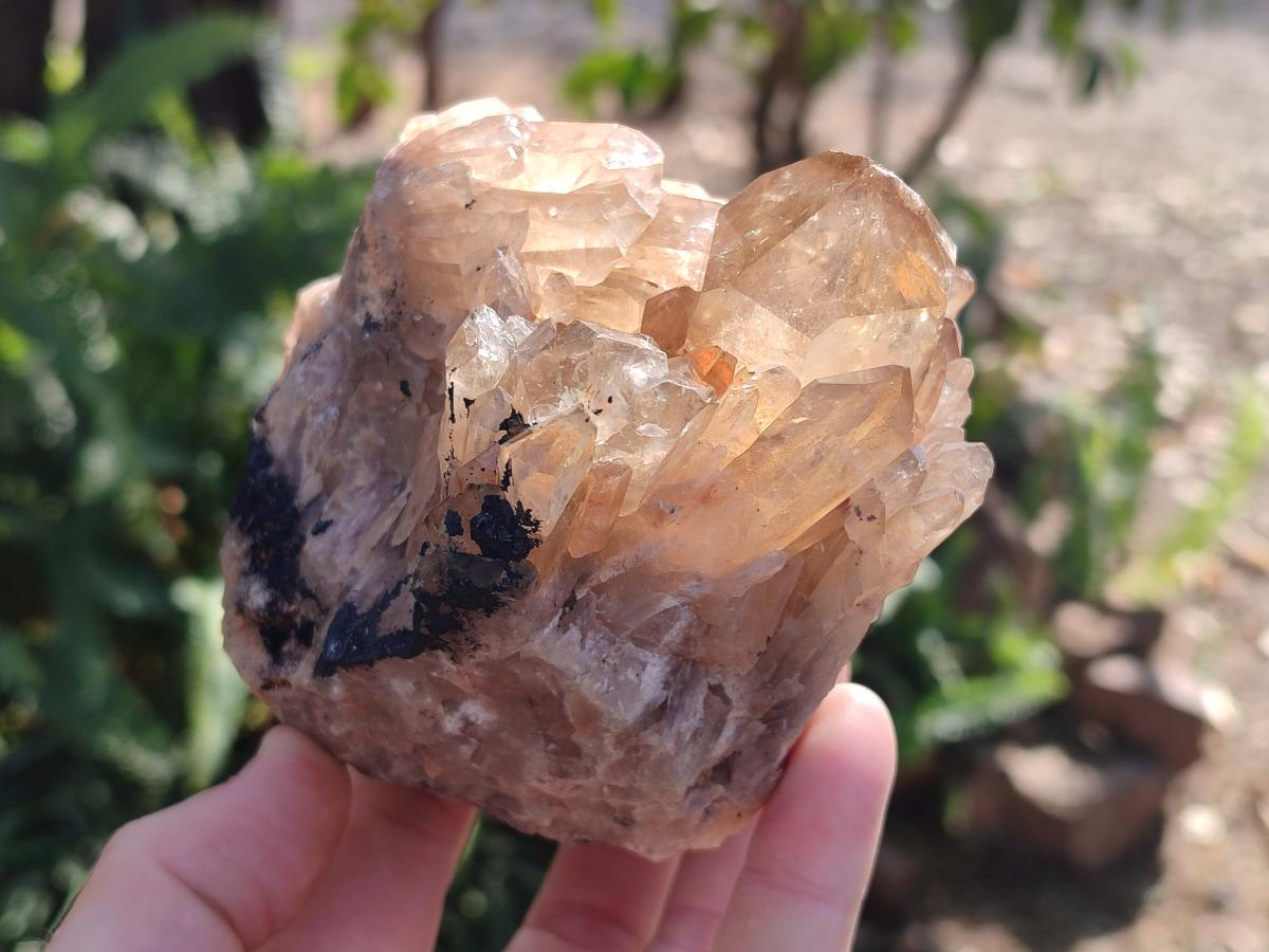 Polished and Natural Cascading Smokey Citrine Quartz Clusters x 2 From Luena, Congo - Toprock Gemstones and Minerals 