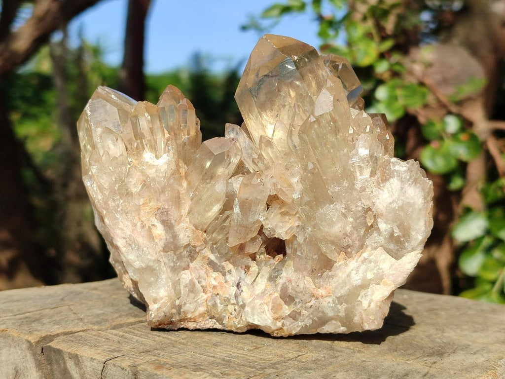 Polished and Natural Cascading Smokey Citrine Quartz Clusters x 2 From Luena, Congo - Toprock Gemstones and Minerals 