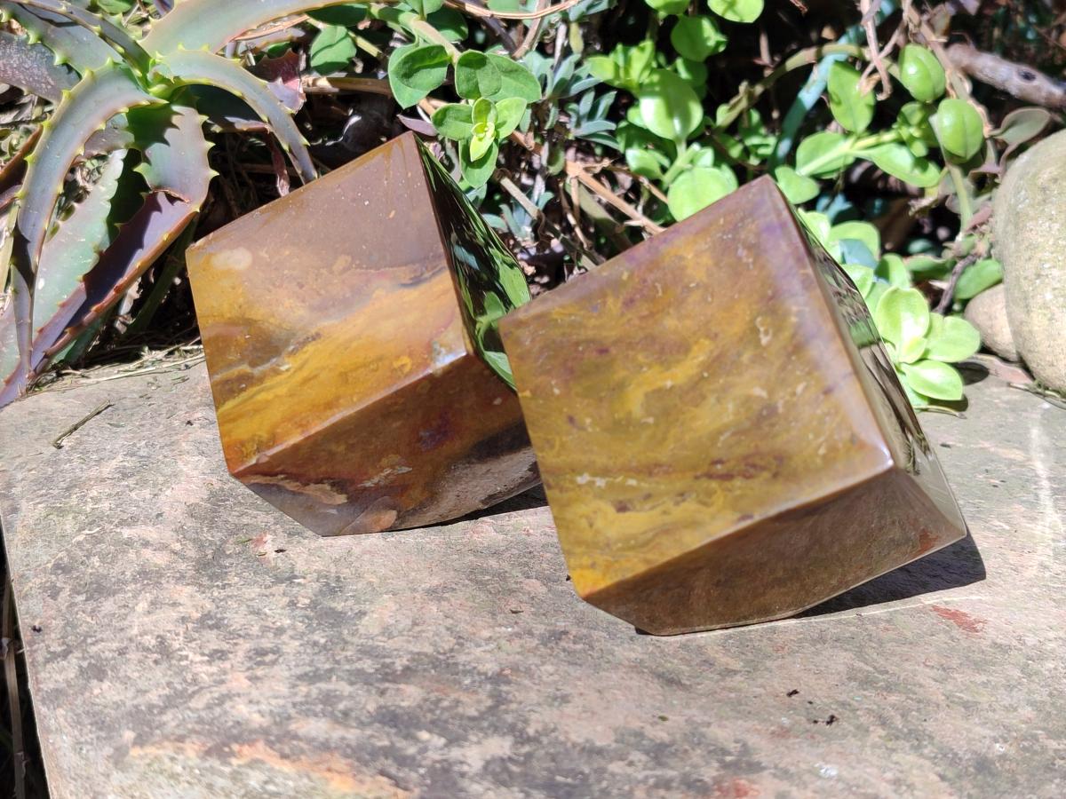 Polished Ocean Jasper Cubes x 3 From Northwest Coast, Madagascar - Toprock Gemstones and Minerals 