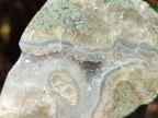 Polished and Natural One Side Blue Lace Agate Geodes x 6 From Nsanje, Malawi - Toprock Gemstones and Minerals 