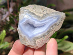 Polished and Natural One Side Blue Lace Agate Geodes x 6 From Nsanje, Malawi - Toprock Gemstones and Minerals 