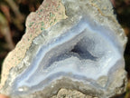 Polished and Natural One Side Blue Lace Agate Geodes x 6 From Nsanje, Malawi - Toprock Gemstones and Minerals 