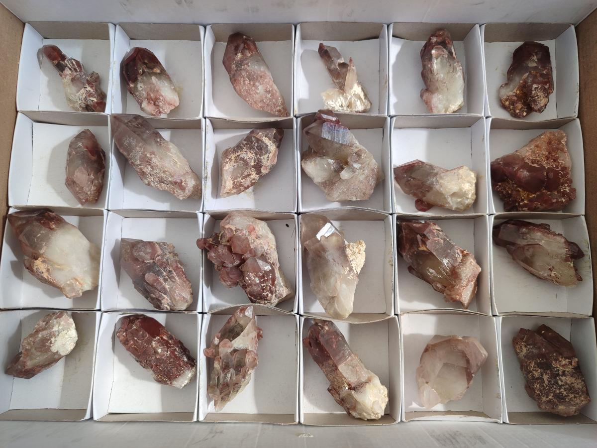 Natural Red Hematoid Quartz Crystals x 24 From Karoi, Zimbabwe - Toprock Gemstones and Minerals 