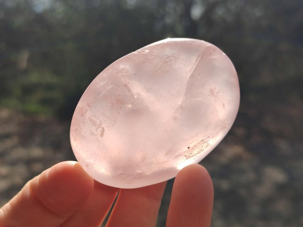 Polished Gemmy Rose Quartz Galets x 24 From Madagascar - Toprock Gemstones and Minerals 