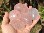 Polished Gemmy Rose Quartz Galets x 24 From Madagascar - Toprock Gemstones and Minerals 