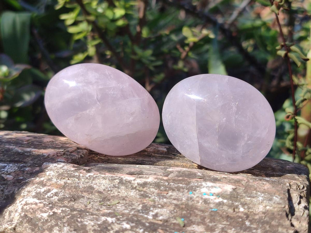 Polished Gemmy Rose Quartz Galets x 24 From Madagascar - Toprock Gemstones and Minerals 