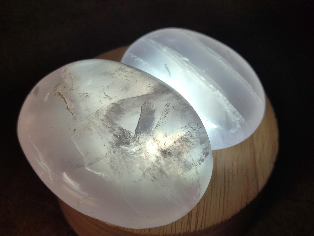 Polished Gemmy Rose Quartz Galets x 24 From Madagascar - Toprock Gemstones and Minerals 