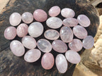 Polished Gemmy Rose Quartz Galets x 24 From Madagascar - Toprock Gemstones and Minerals 