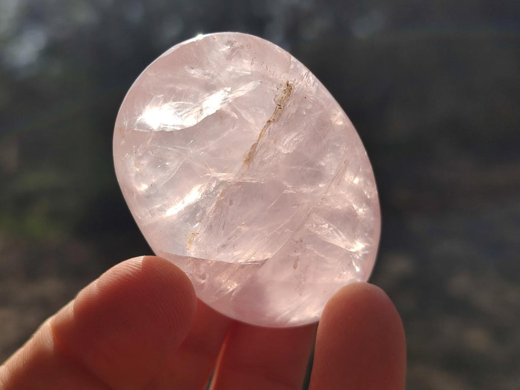 Polished Gemmy Rose Quartz Galets x 24 From Madagascar - Toprock Gemstones and Minerals 
