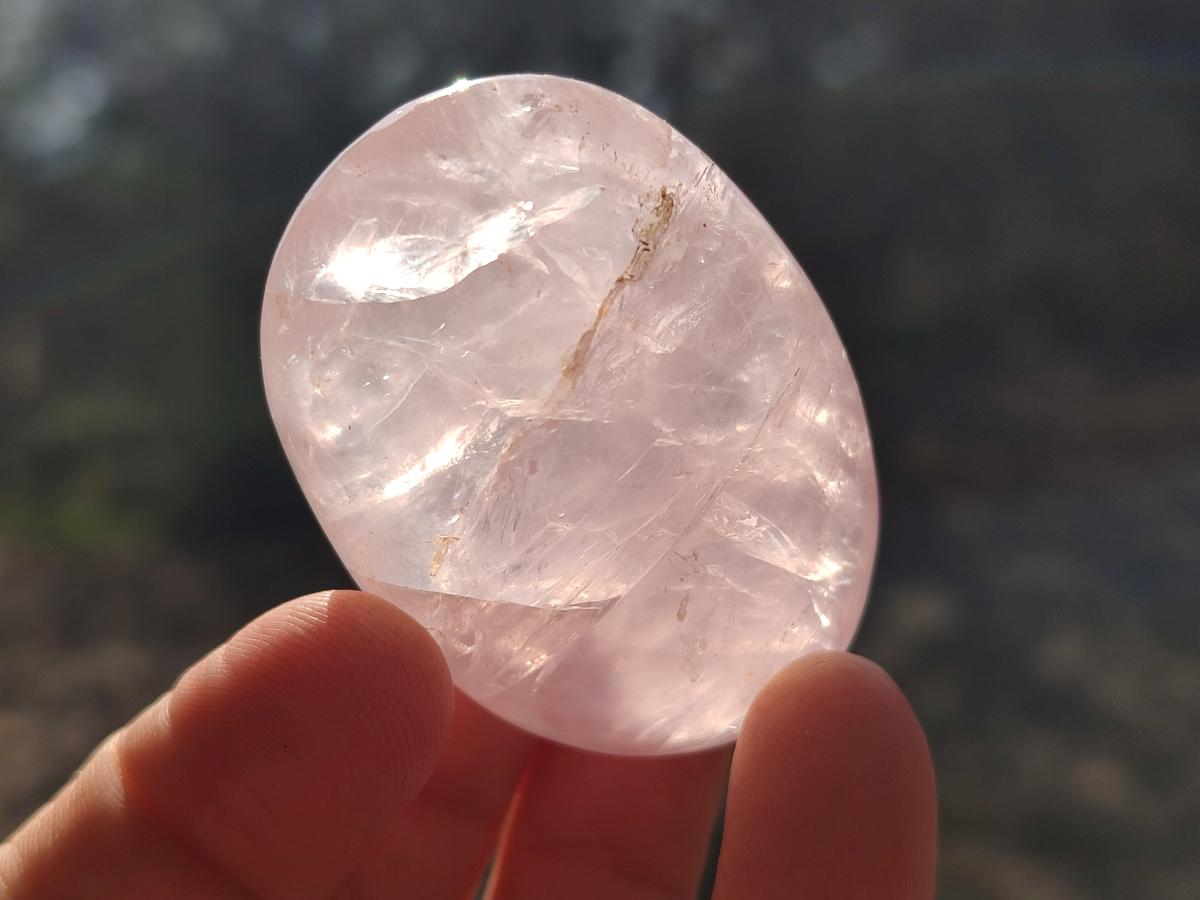 Polished Gemmy Rose Quartz Galets x 24 From Madagascar - Toprock Gemstones and Minerals 