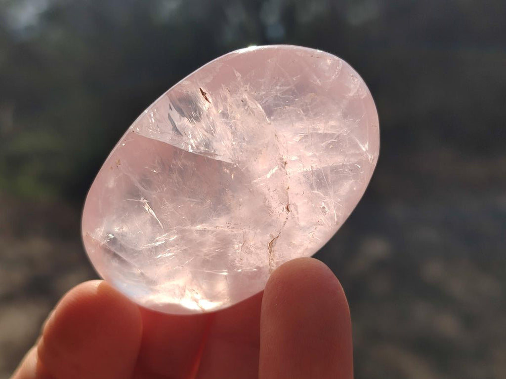 Polished Gemmy Rose Quartz Galets x 24 From Madagascar - Toprock Gemstones and Minerals 