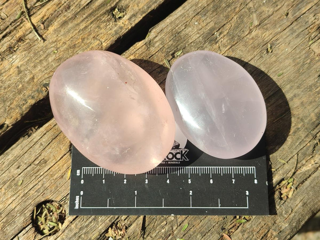 Polished Gemmy Rose Quartz Galets x 24 From Madagascar - Toprock Gemstones and Minerals 