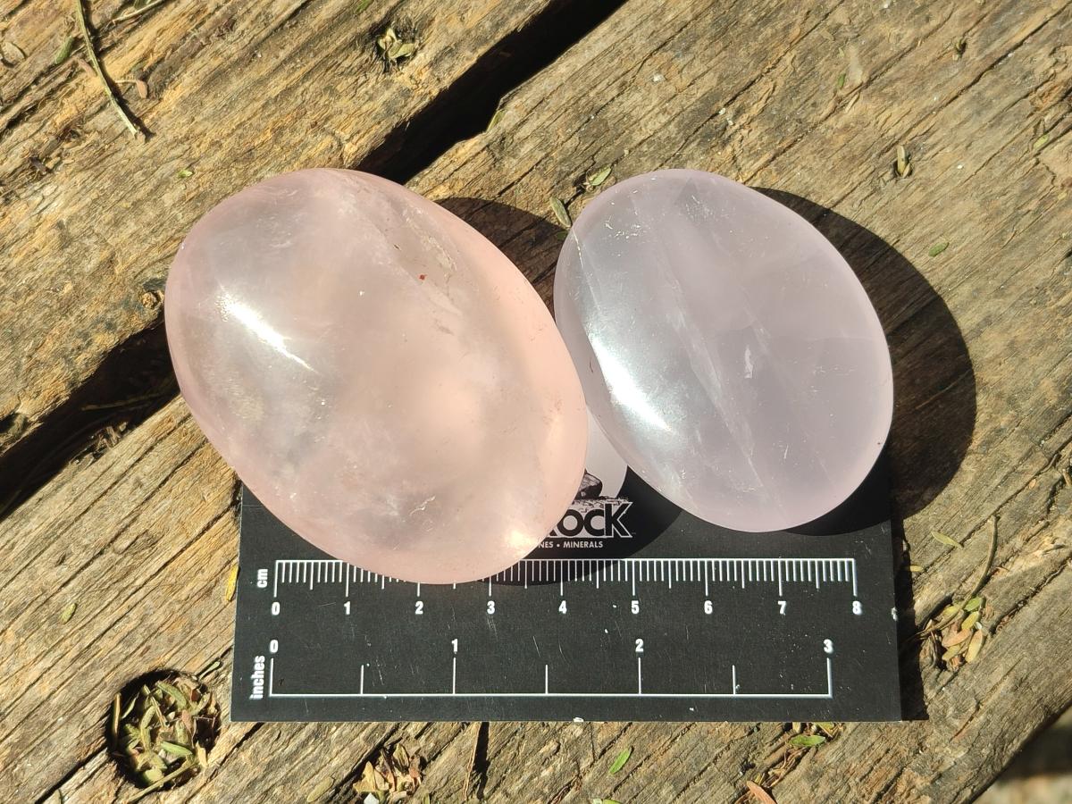 Polished Gemmy Rose Quartz Galets x 24 From Madagascar - Toprock Gemstones and Minerals 