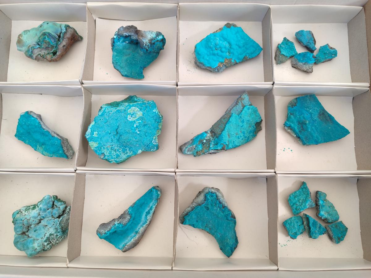 Natural Botryoidal Chrysocolla Specimens x 19 From Kulukuluku, Congo - Toprock Gemstones and Minerals 