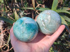 Polished Amazonite Spheres x 3 From Madagascar - Toprock Gemstones and Minerals 